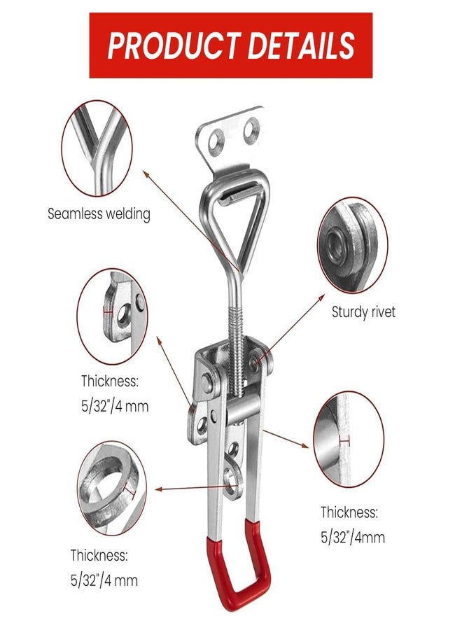 Serplex® 4Pcs Toggle Clamps, 1320Lbs Holding Capacity, Heavy-Duty Latch Clamps, Adjustable Toggle Latches, Rust-Resistant, Latch Door Lock Cabinet Lock for Doors, Cabinets - Image 3